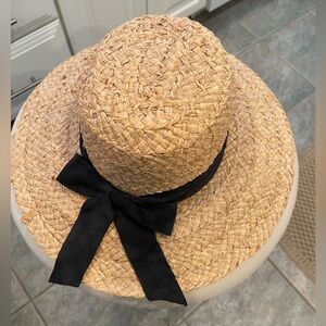 Signature Natural Straw Hat with Black Bow